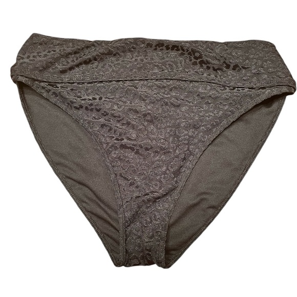 Freshwater High Waisted Black Leopard Print Bikini Bottom Size L - Picture 1 of 9